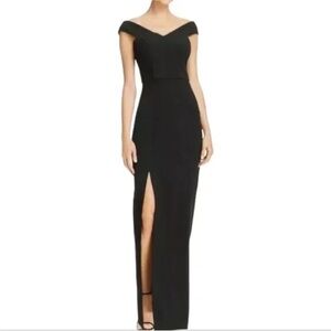 Elegant Black Off-Shoulder Evening Dress